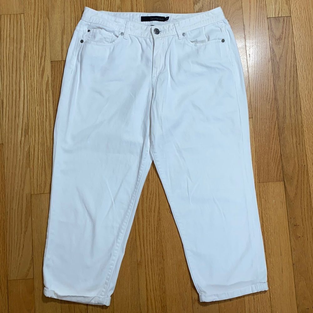 Calvin Klein White Skinny Crop Jeans Size 32/14